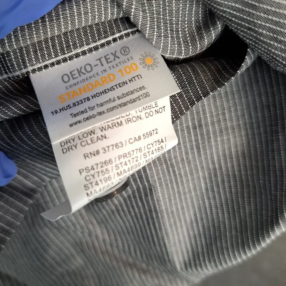Perry Ellis White Gray Striped Oeko-Tex Short Sleeve Shirt‎ Men's XL NWT